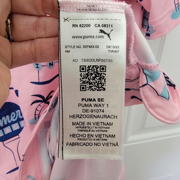 Puma Arnold Palmer Golf Polo Pink Blue Retro Arnies Beach Tropical Size M - Picture 7 of 12